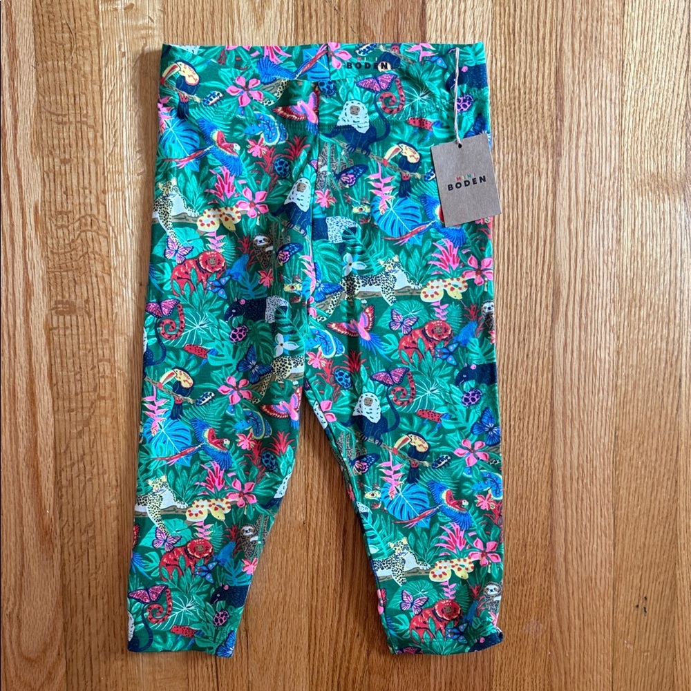 Boden Kids' Colorful Animal Print Capri Leggings